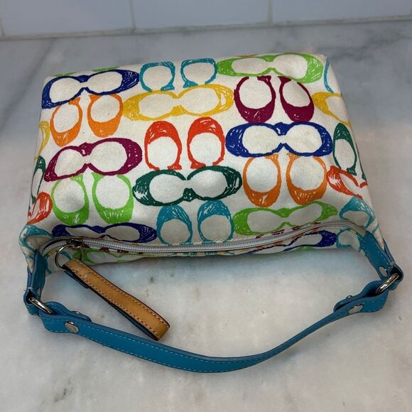 Coach Bag Purse Handbag Mini Hobo Signature "C" Rainbow Scribble Bag Pocketbook - Picture 10 of 16